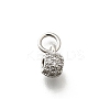 Brass Micro Pave Cubic Zirconia Charms KK-P295-40P-1