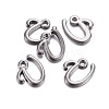 Gunmetal Plated Alloy Letter Pendants LS-PALLOY-J718-01B-U-2