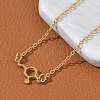 304 Stainless Steel Chemical Symbol Pendant Necklaces NJEW-Z073-03G-02-3