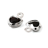 Heart Brass Glass Charms LS-KK-S385-01S-01-2