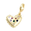 Brass with Cubic Zirconia Pendants KK-G496-02G-1