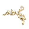 Brass Micro Pave Clear Cubic Zirconia Pendants ZIRC-L104-010G-2
