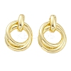 Rack Plating Brass Interlaced Ring Stud Earrings for Women EJEW-K245-04G-1