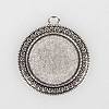 Tibetan Style Alloy Pendant Cabochon Settings X-TIBEP-N003-52AS-1