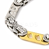 201 Stainless Steel Rectangle with S Links Chain Necklace NJEW-F22-39F-GP-3