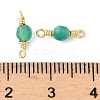 Dyed Natural Agate Faceted Round Connector Charms KK-C097-06G-02-3