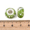 Opaque Resin Rondelle European Beads RESI-Z046-03G-3