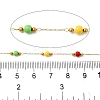 Handmade 304 Stainless Steel & Synthetic Turquoise Beaded Chains CHS-L031-04G-2
