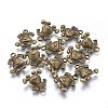 Tibetan Style Puppy Pendants X-TIBEP-R166-AB-FF-1