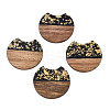 Translucent Resin & Waxed Walnut Wood Pendants RESI-Q211-04-1