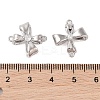 Brass Pave Clear Glass Connector Charms KK-N254-58P-3