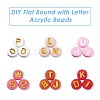 DIY Flat Round with Letter Acrylic Beads Bracelets Making Kits DIY-FS0008-90-3