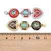 Brass Micro Pave Clear Cubic Zirconia Pendants KK-K412-01-3
