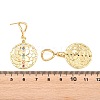 Brass Micro Pave Colorful Cubic Zirconia Dangle Hoop Earrings EJEW-G471-42G-5