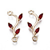 Brass Micro Pave Cubic Zirconia Links Connectors KK-S359-156B-RS-1