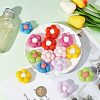 14Pcs 7 Colors Wool Needle Felting Flower Crafts DIY-FG0003-06-3