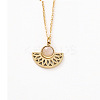 Natural Sunstone Fan Pendant Necklaces LS-TQ8111-4-1