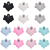 14Pcs 7 Colors Halloween Ghost Food Grade Eco-Friendly Silicone Beads SIL-SC0002-22-1