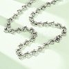 304 Stainless Steel Rhombus Link Chain Necklaces for Women Men NJEW-F363-02P-1