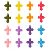 16Pcs 8 Colors Flocking Resin Pendants RESI-TA0002-77-2