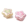 Transparent Printed Acrylic European Beads OACR-P033-05-3