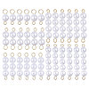 30Pcs 5 Styles Round Shell Pearl Connector Charms PALLOY-CA00023-1