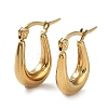 Ion Plating(IP) 304 Stainless Steel Oval Hoop Earrings for Women LS-EJEW-P234-09G-1