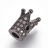 Brass Micro Pave Cubic Zirconia Beads ZIRC-F088-029B-2