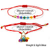 2Pcs Adjustable Glass Beads Braided Bead Bracelets ER5290-2-5