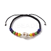 6mm Round Dyed Synthetic Turquoise Braided Bead Bracelets BJEW-JB10335-02-1