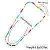 Summer Colorful Round Glass Seed Beaded Necklaces for Women and Girls ZR3315-4