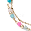 3Pcs Natural Agate Round Beads Multi-strand Bracelets BJEW-JB12468-4