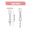 4Pcs Brass Extender Chain FIND-FH0009-25A-2