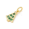 Christmas Brass Micro Pave Cubic Zirconia Pendants LS-KK-K411-02G-2