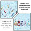 Resin Wine Bottle & Glass Beads Wine Glass Charms AJEW-GA00011-4