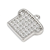 Brass Micro Pave Clear Cubic Zirconia Charms KK-L238-18P-2