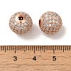 Rack Plating Brass Pave Clear Cubic Zirconia Beads KK-M285-09RG-3