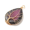 Natural Crackle Agate Pendants PALLOY-JF01527-02-4
