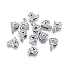Alloy Initial Slide Charms with Grade A Rhinestones ALRI-R032-P-FF-1