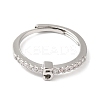 Rack Plating Brass Clear Cubic Zirconia Number 5 Adjustable Rings for Women RJEW-S407-09P-05-2