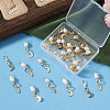 30Pcs 3 Styles Natural Cultured Freshwater Pearl & 201 Stainless Steel Moon Pendants PALLOY-TAC0317-5