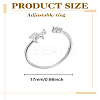 1Pc Letter Brass Rhinestone Open Cuff Rings for Women AJEW-LP0004-47H-S-2