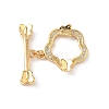 Brass Micro Pave Clear Cubic Zirconia Toggle Clasps KK-D504-07G-1