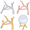 3Pcs 3 Colors Branch Crystal Ball Display Stand Alloy Metal Base ODIS-BC0001-09-1