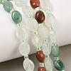 Natural Indian Agate & Yellow Aventurine & Green Aventurine & Quartz Crystal & Synthetic Goldstone Beads Strands G-Z135-A02-1