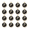 Golden Plated Alloy Charms LS-ENAM-S118-02P-2