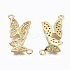 Brass Micro Pave Cubic Zirconia Links Connectors ZIRC-N039-121A-NF-2
