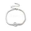 Clear Cubic Zirconia Flat Round Link Bracelet with Tennis Chains BJEW-C030-01P-3