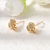 Brass Clear Cubic Zirconia Vortex Spiral Stud Earrings EJEW-A154-02G-2