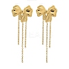 Ion Plating(IP) 304 Stainless Steel Chain Tassel Stud Earrings EJEW-G400-06G-1